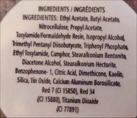 China Glaze Ahoy Ingredients
