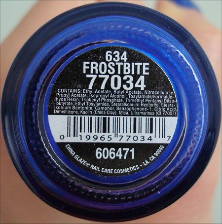 China Glaze Frostbite Ingredients