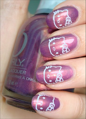 Hello Kitty Image Plate Nail Art Swatches