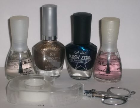 Image of Blue & Gold Diamond Nail Art Supplies
