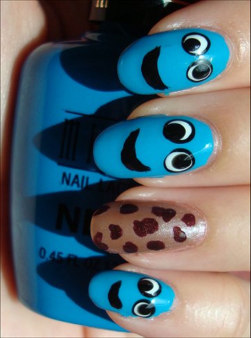 Cookie Monster Nails Nail Art Swatches