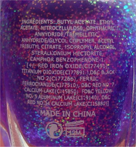KleanColor Chunky Holo Purple Ingredients