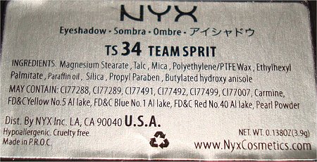 NYX Eyeshadow Trio Ingredients