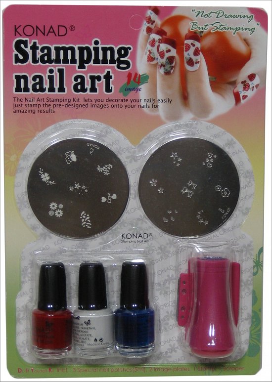 One lucky winner will receive this Konad Stamping Nail Art Kit featuring 2