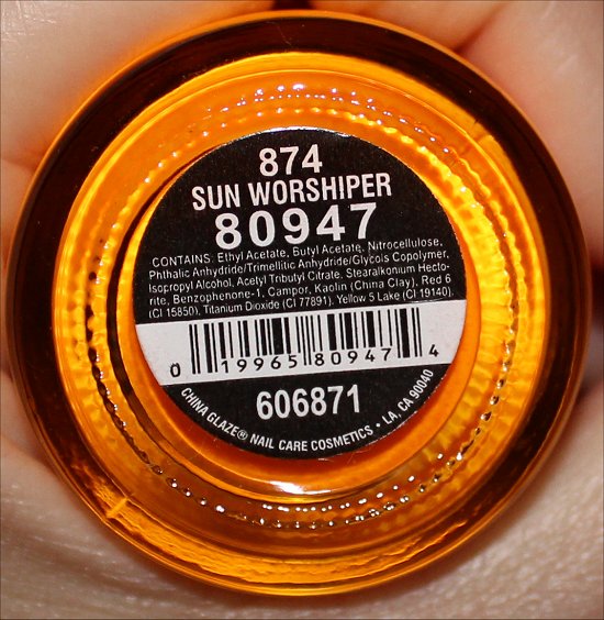 China Glaze Sun Worshiper Ingredients, Review & Swatch