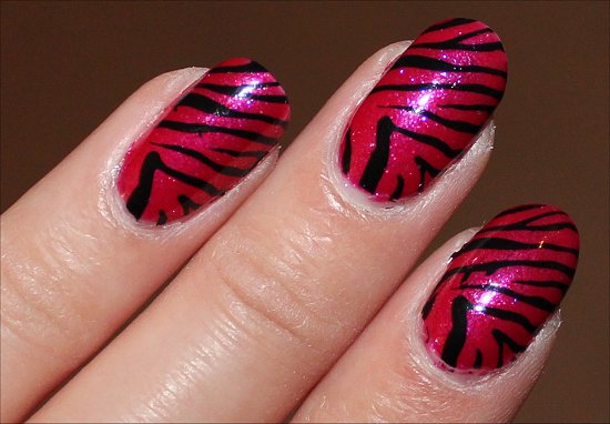 1. Pink and Black Zebra Nail Design Tutorial - wide 1