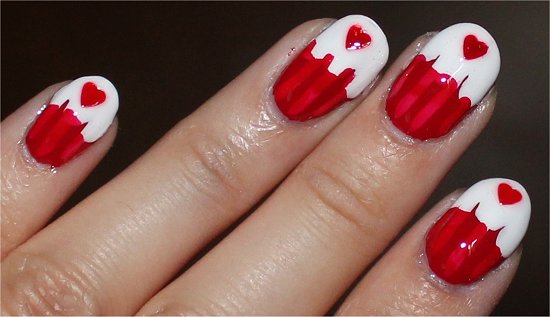 Canada Day Cupcake Nail Art Pictures