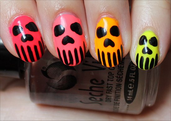 Neon Skull Manicure