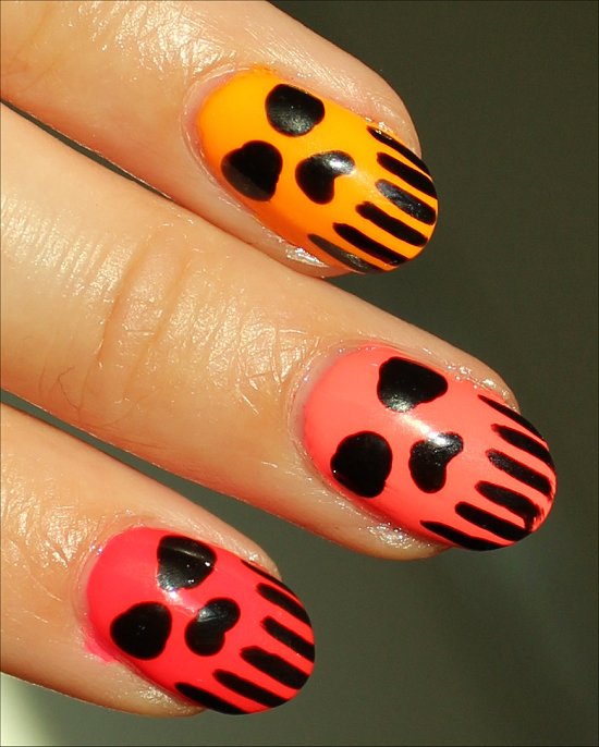 Skull-Nails-Nail-Art-Neon-Manicure