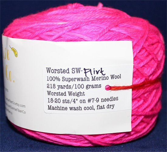 Neon Pink Indie Hand Dyed Yarn Merino Wool Yarn Knitting