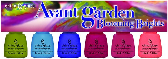 China Glaze Avant Garden Collection Press Release & Promo Pictures Blooming Brights 6-Piece Set