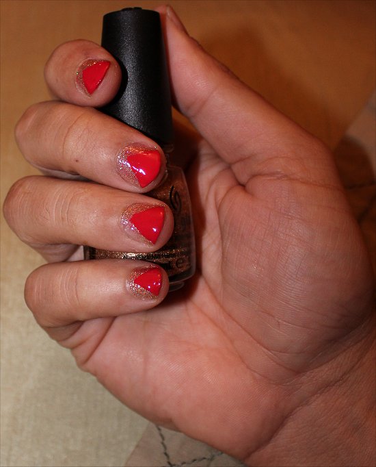 China Glaze I Herd That Swatch & Nicole by OPI Please Red-Cycle Swatch