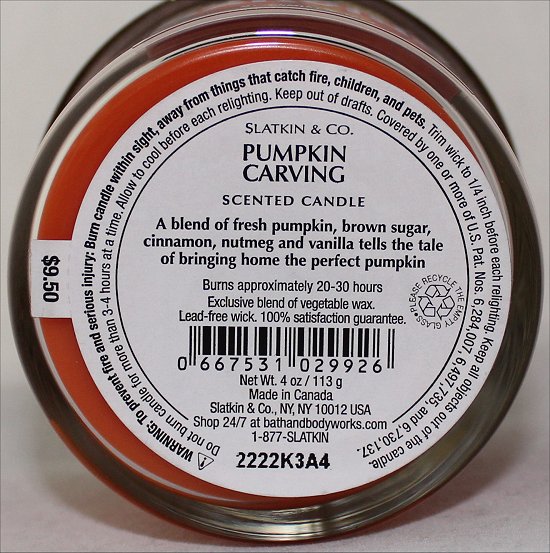 Pumpkin Carving Review & Pictures Slatkin & Co. Bath and Body Works