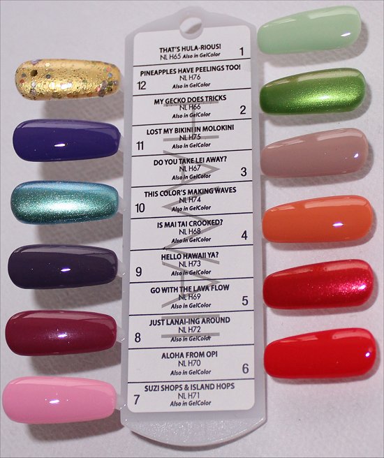 OPI Hawaii Collection Swatches