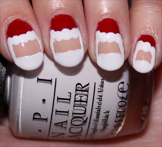 Santa Claus Nail Art Tutorial Step 6