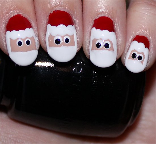 Santa Claus Nail Art Tutorial Step 8