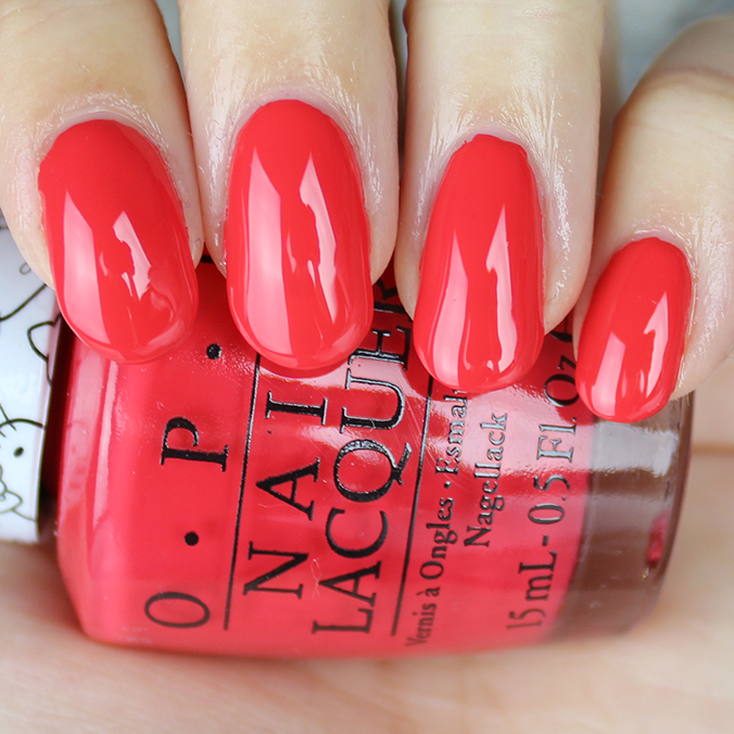 OPI 5 Apples Tall Swatch Hello Kitty Collection Swatches